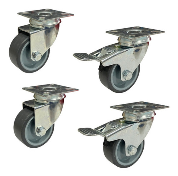 Kit 4 Ruedas Tpr-pp 50mm 20mm Ancho 50kg Oxen Oxen-0007 0