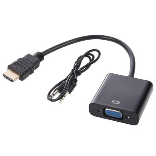 Conversor Activo Hdmi Macho A Vga Hembra Y 3.5 Para Sonido 0