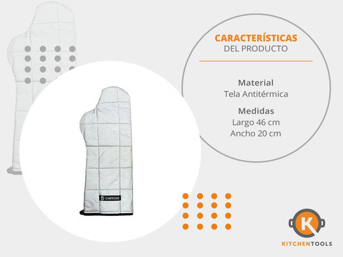 Manopla Termica Metalizada Grande 46cm Guante Cocina 1