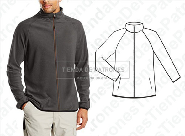 Molde Patrón Coreldraw Campera Ranglan Hombre Del Xs Al 2xl 1