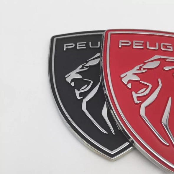 Emblema Nuevo Peugeot Tipo Escudo Metálico Rojo O Negro 0