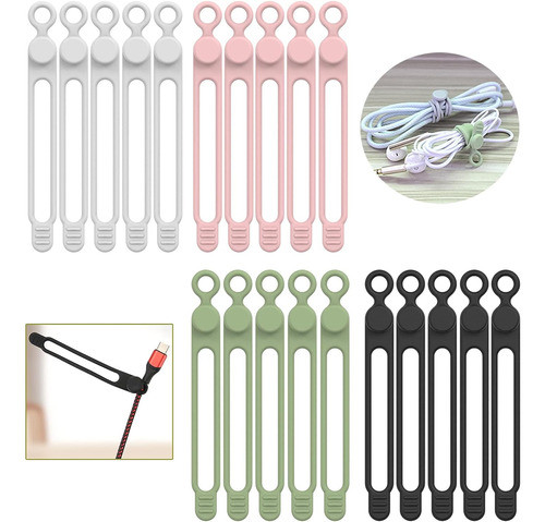 Organizador De Cables Silicona Elástica 20 Piezas 0