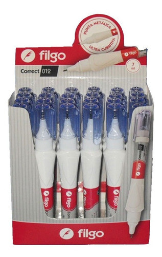Pack 10 Lapiz Corrector Punta Metalica Filgo 7ml Kaosimport 0
