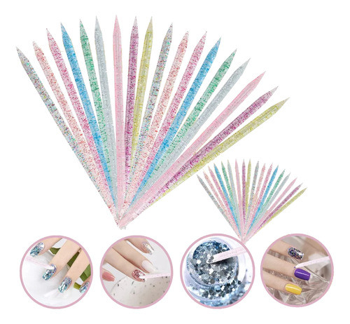 Palitos De Naranjo Multicolor Acrilico Repujador Uñas 0