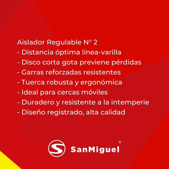 75 Aisladores Regulables N2 San Miguel Para Varillas Boyero 1