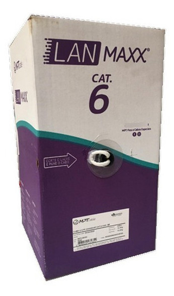 Bobina Cable Utp Cat6 305m Ext Bk 100% Cobre Cmx Mpt Cable 0