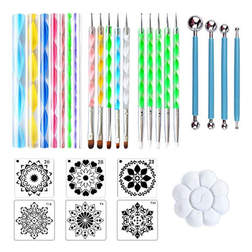 30 Pcs Mandala Dotting Kit Herramientas De Punteado De Manda 0
