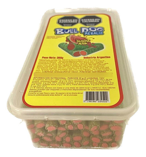 Gomitas Bull Dog Regaliz Sandia Acida +barata La Golosineria 1