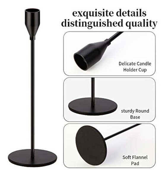 Portavelas Negro Mate, Portavelas De Metal Negro 1