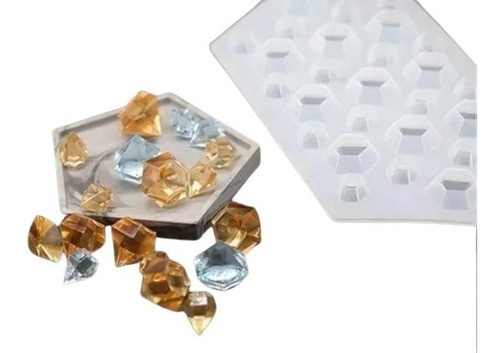 Molde De Silicona Diamante Resina Porcelana Chocolate 1