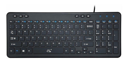 Teclado Sr Con Cable Delgado 105 Teclas Usb Multimedia Ta 0