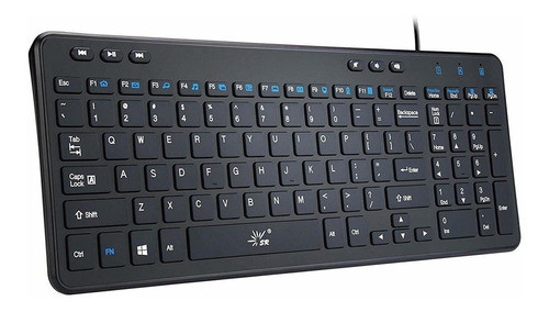 Teclado Sr Con Cable Delgado 105 Teclas Usb Multimedia Ta 1
