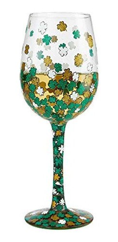 Enesco Lolita Copa De Vino Trébol, 15 Oz, Multicolor 1