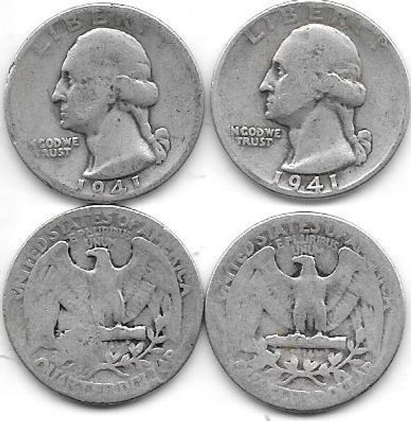 Moneda Estados Unidos 25 Centavos Dolar Plata Año 1941 Buena 0