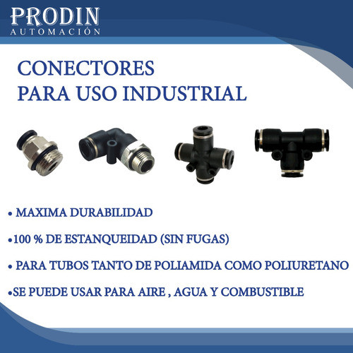 Pack Acople Recto Neumático Rosca Hembra 1/8 Tubo 6mm X 10 1