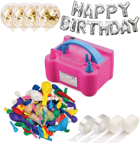 Inflador De Globos Eléctrico 2 Inyectores + Cinta Para Arco 0
