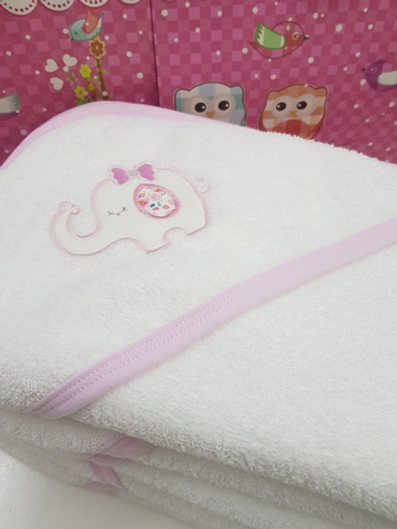 Toallón De Bebé Con Capucha Bordada 0 Toallón De Bebé Con Capucha Bordada 0