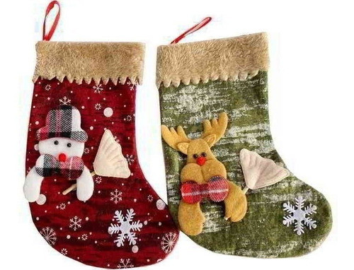 Bota Bordada Con Apliques  Navideño 0