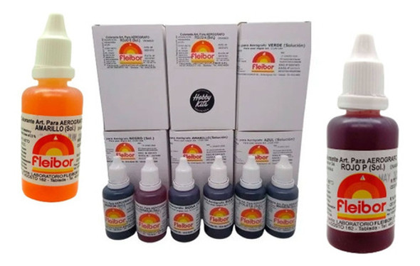 Colorantes Fleibor Para Aerógrafos De Repostería Y Tortas X8 1 Colorantes Fleibor Para Aerógrafos De Repostería Y Tortas X8 1