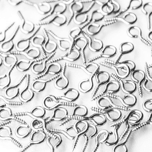 Mini Tornillos Pasador De Aro Metal Plateado 10x3mm 100 Uni 0