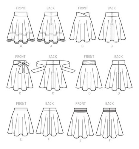 Mccall S Patterns M7197 Tallas Faldas Coser Plantilla A5 6 1