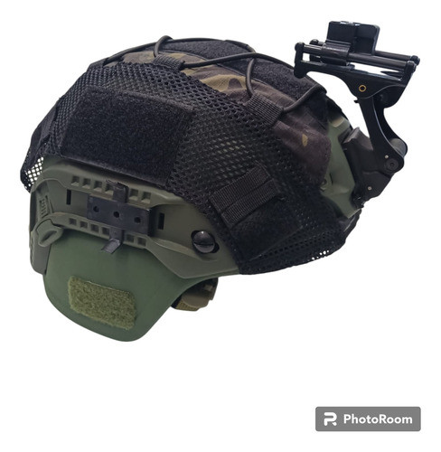 Casco De Kevlar Modelo Mich Con Funda, Linterna Y Montaje 1