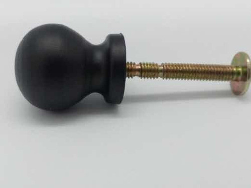Puxador P/móveis Tipo Bolinha Peq. 3/4 Preto Fosco 04 Pçs 0