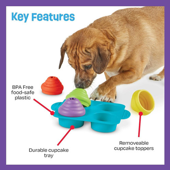 Brightkins Cupcake Party Treat Puzzle Para Perros - Juguetes 1