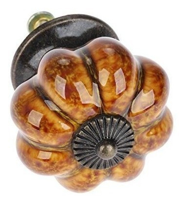 20 Tiradores Mgoodoo Ceramica Forma Calabaza Marron Leopardo 1