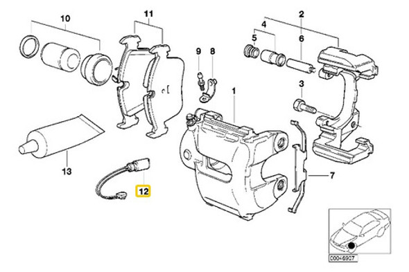 Sensor De Freno Delantero Para Bmw Serie 3 E46 M3 Csl S54 1 Sensor De Freno Delantero Para Bmw Serie 3 E46 M3 Csl S54 1