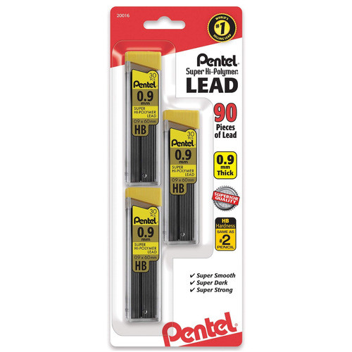 Pentel 90 Minas (3 Tubos) 0.9mm Hb 0