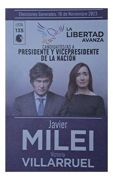 Boletas Elecciones Generales - Milei Villarruel X50u 0
