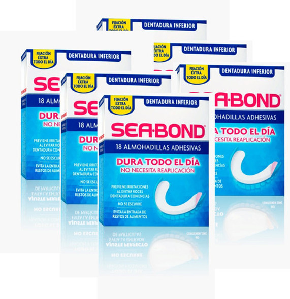Kit X 6 Almohadillas Adhesiva Dent Postiza Inferior Sea Bond 1
