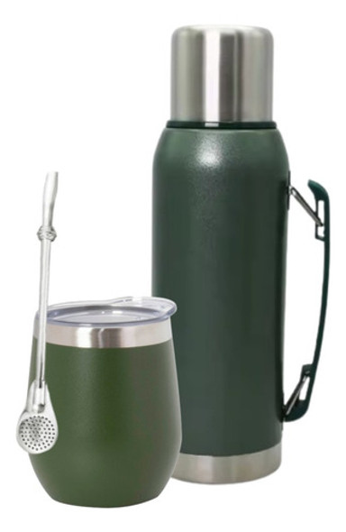Combo Kit Termo Acero Inoxidable + Mate + Bombilla 0