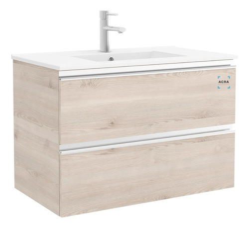 Mesada De Loza 80cm Con Mueble Aéreo Y Cajón Acra 1