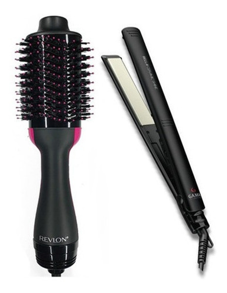Revlon Cepillo Secador Volumen + Planchita De Pelo Gama Kit 0 Revlon Cepillo Secador Volumen + Planchita De Pelo Gama Kit 0