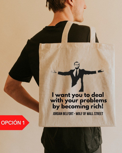 Bolsa Tela Lienzo Tote Bag Lobo De Wall Street  (varios ) 1