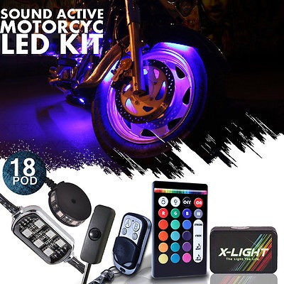 18 X Moto Neón Acento Pod Kit Para La Harley Davidson Con In 0