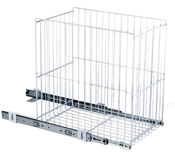 Canasto Cromado Extraíble Con Guías Para Ropa Sucia 0