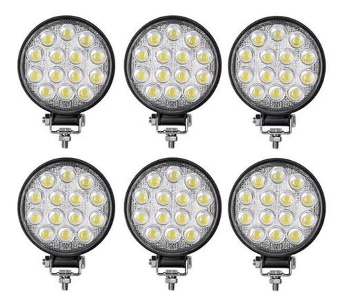 Kit 6 Faros 14 Leds Auxiliar Universal Auto Camioneta 4x4 0