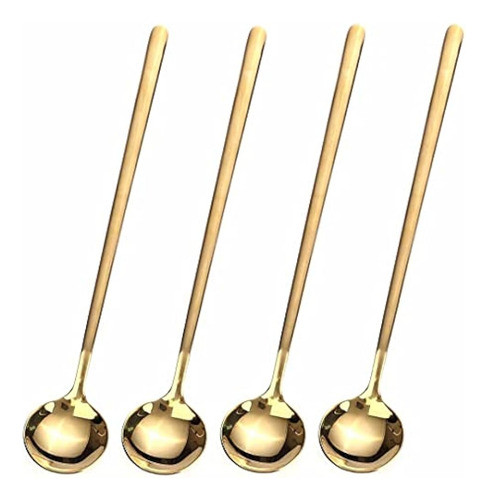 4 Cucharas De Café De 6,7 Pulgadas, Cucharas Agitadoras, Cuc 0