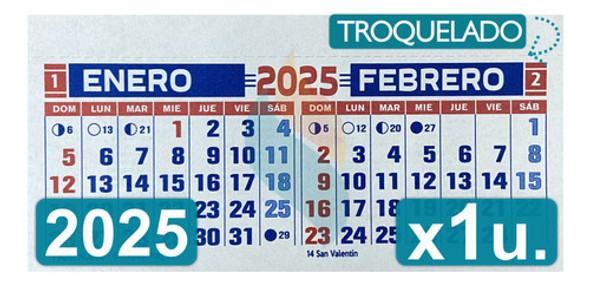 Almanaque Calendario Mignon  Bimensual 14 X 8cm X1 Unidad 0