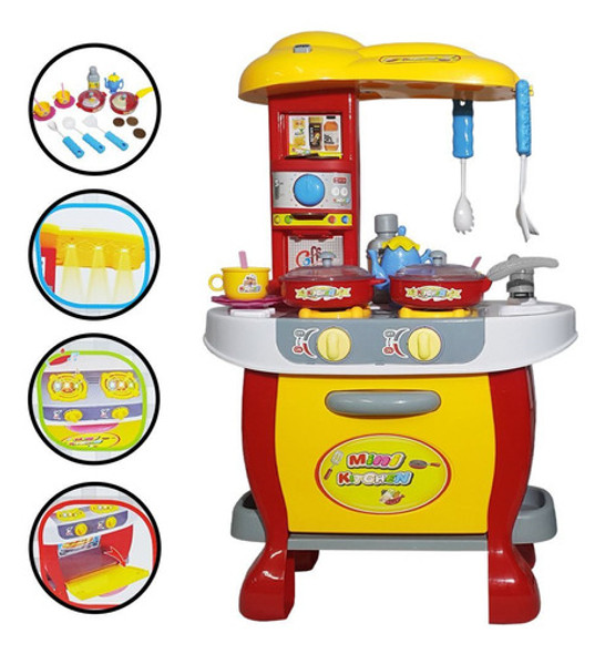 Cocina Cocinita Infantil Sonido + Luz + 28  Accesorios - El 1