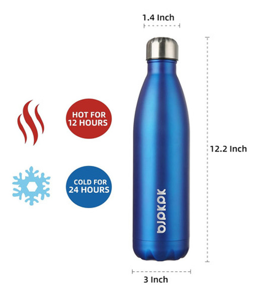 Botella De Agua Aislada De 750ml, Mantiene Frío Y Caliente 1 Botella De Agua Aislada De 750ml, Mantiene Frío Y Caliente 1