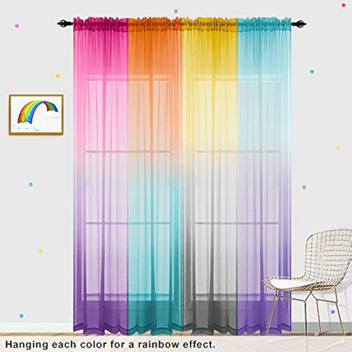 Cortinas Púrpuras Y Rosas Transparentes Para Decoración De D 1