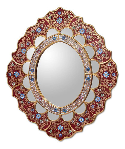 Novica Reverse Painted Wood And Glass Wall Mounted Mirror, R 0