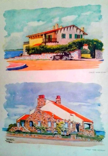 Punta Del Este Chalets 2 Pierre Fossey 1950 - Lámina 45x30cm 0