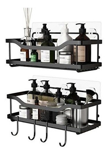 Estantes Para Ducha Autoadhesivos Negro X 2u 0
