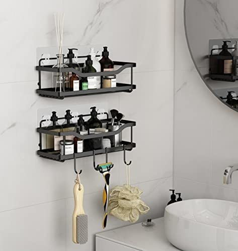 Estantes Para Ducha Autoadhesivos Negro X 2u 1