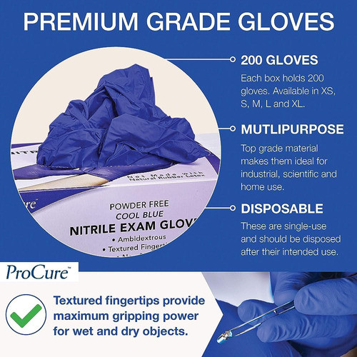 Procure Guantes Desechables De Nitrilo Grandes, 200 Count - 1